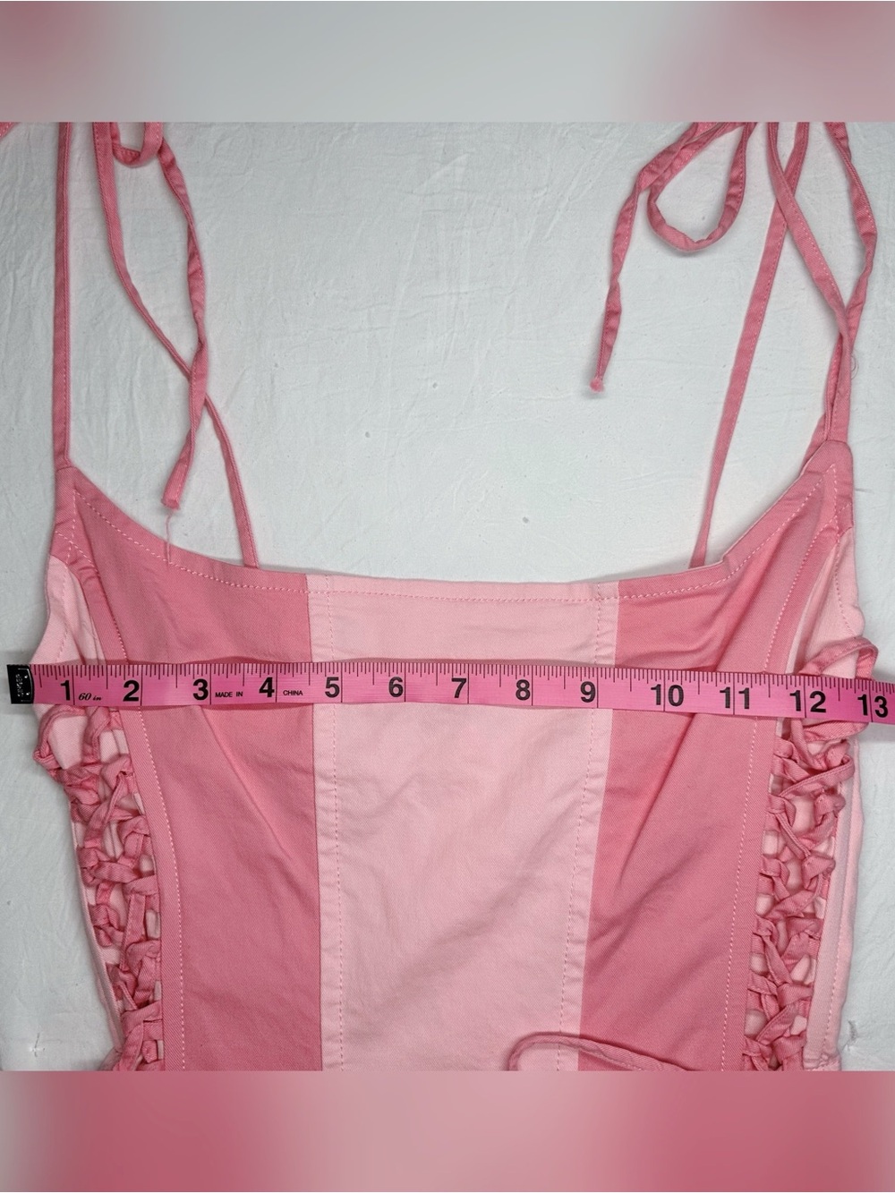 Sugar Thrillz Pink Striped Tie Shoulder Mini Dress - Picture 3 of 7